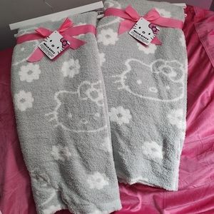 2 Grey Hello Kitty Blankets NWT!!